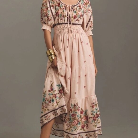 The Somerset Maxi Dress: Puff-Sleeve Edition Cottagecore Floral - Picture 1 of 5